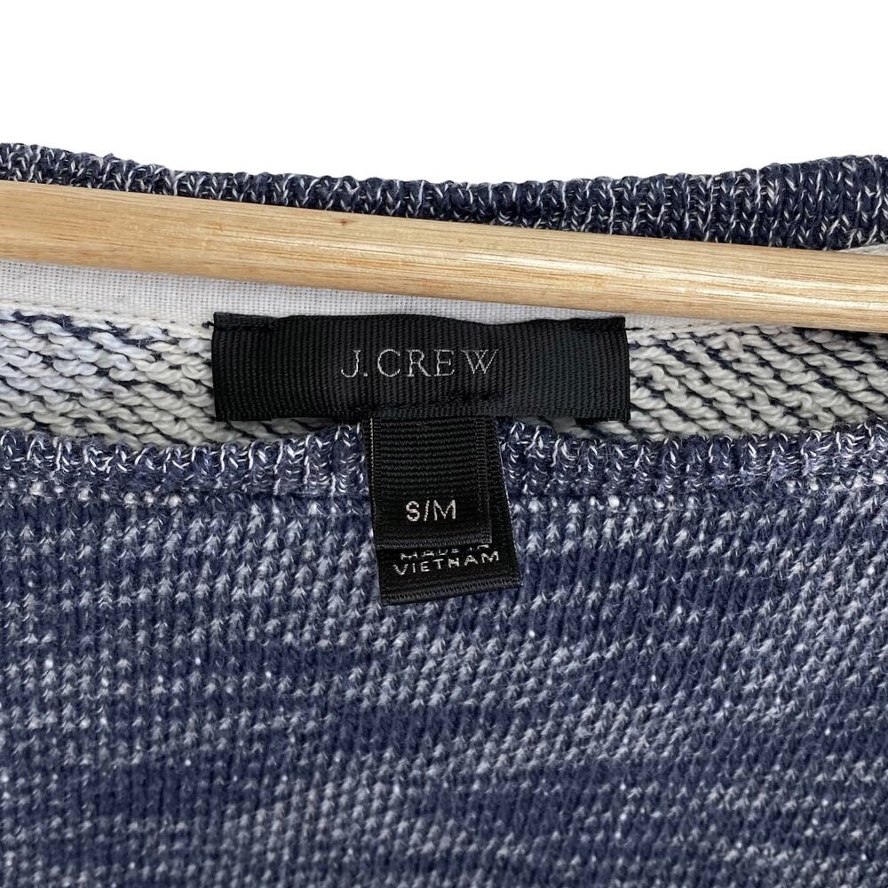 J. Crew Twist-Front Heathered Pullover Cotton Sweatshirt in Blue, Size S/M - Picture 6 of 11